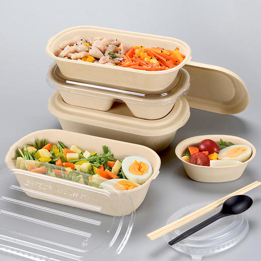 Natural plant fiber material disposable lunch box